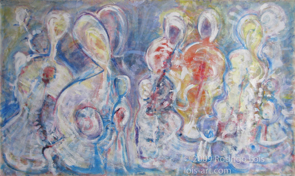 26 Musicians-acrylic on canvas 36X60&#34;