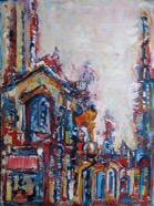 1 City carnival Jan 2008 acrylic on paper 22X30”
