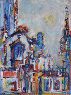2 City carnival Jan 2008 acrylic on paper 22X30”