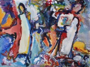 8 Angels Feb 2008 acrylic on paper 22X30”