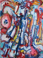 13 Flight Mar 2008 acrylic on paper 22X30”