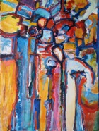 14 couple Mar 2008 acrylic on paper 22X30”