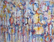 22 Among gods  Apr 2008 acrylic on canvas 46X60” 