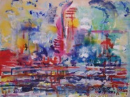 24 The port Jun 2008 acrylic on paper 22X30”