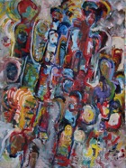31 Crowd Jul 2008 acrylic on paper 22X30”