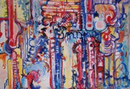 35 Prayer Aug 2008 acrylic on paper 22X30”