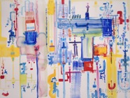 37 City map Aug 2008 acrylic on paper 22X30”