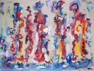 41 Parade Aug 2008 acrylic on paper 22X30”