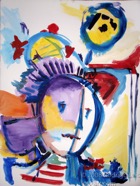 44 Clown Aug 2008 acrylic on paper 22X30”