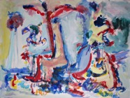 54 Dancers Sep 2008 acrylic on paper 22X30”