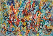 2 Symphony  Jan 2007 acrylic on paper 22X15”