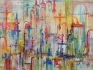 11 Crossroads Mar 2007 mix-med on paper 30X22”