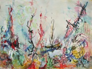 12 Harbor Mar 2007 mixed media on paper 30x22