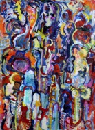 32 Visit Nov 2007 acrylic on paper 22X30”