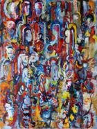41 Meeting Dec 2007 acrylic on paper 22X30”