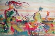 7 Mermaid Jan 2006 WC on paper 22X15”