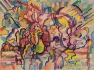 10 Sunrise Jan 2006 WC on paper 15X11”