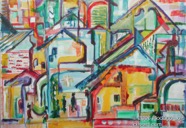 43 Houses Apr 2006 acrylic on board 13X20”