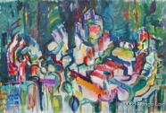 44 Night Apr 2006 acrylic on paper 15X11”