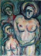 47 Three figures Apr 2006 acrylic on paper 15X22”