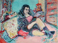 82 Reader Aug 2006 acrylic on paper 30X22”