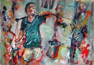 85 Water carrier Sep 2006 acrylic on paper 22X15”