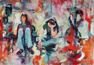 111 Pati y Jessica Oct 2006 acrylic on paper 22X15”