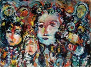 122 Masks Nov 2006 acrylic on paper 30X22”