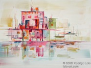 11 Harbor Feb 2005 WC on paper 15X11”