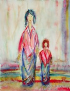 25 Dolls May 2005 WC on paper 11X15”