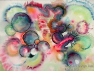 84 Bubbles Sep 2005 WC on paper 15X11”