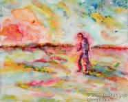 92 Walk Sep 2005 WC on paper 15X11”