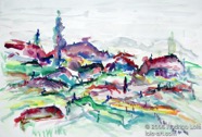 116 Farmhouses Dec 2005 WC on paper 22X15”