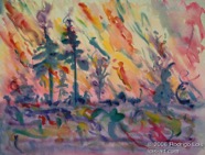 117 Fire Dec 2005 WC on paper 15X11”