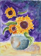 11 Sunflowers Mar 2004 WC on paper 11X15”