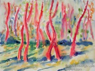 30 Red-forest Aug 2004 WC on paper 15X11”