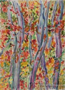 37 Trees Aug 2004 WC on paper 11X15”
