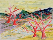 42 Red-oaks Sep 2004 WC on paper 15X11”