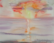 49 Sunset Oct 2004 WC on paper 10x8”