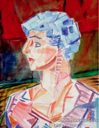 64 Head Dec 2004 WC on paper 11X15”