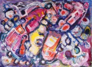 2 Angels Jan 2010 acrylic on paper 22X30”