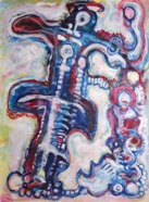 6 Ego death Feb 2010 acrylic on paper 22X30”