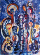 12 Searching Mar 2010 acrylic on paper 22X30”