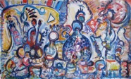 20 Gathering May 2010 acrylic on canvas 36X60