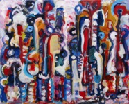 21 At the line May 2010 acrylic on canvas 16X20