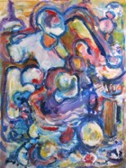 4 Father figure Jan 2009 acrylic on paper 22X30”