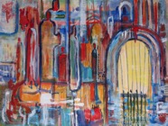 19 Outside inside Apr 2009 acrylic on paper 22X30”