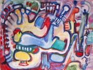 36 Deer Dec 2009 acrylic on paper 22X30”